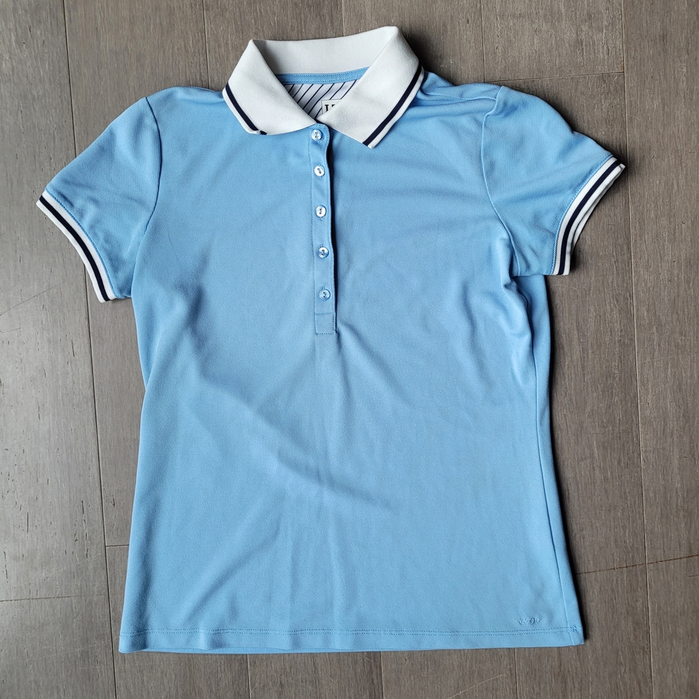Stylish Light Blue Polo Shirt with White Collar